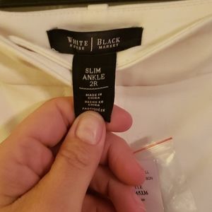 White & black house market slim ankle slacks